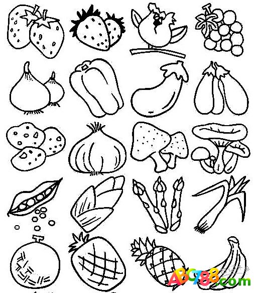 各种美味水果简笔画