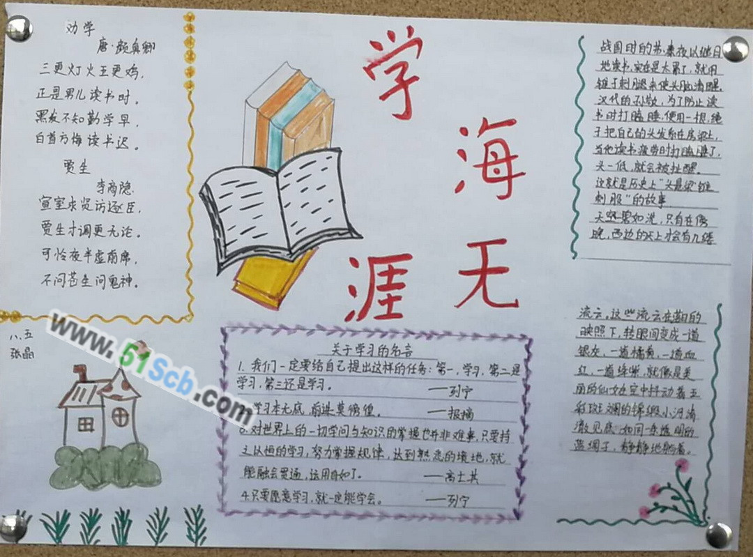 学海无涯手抄报一等奖图片